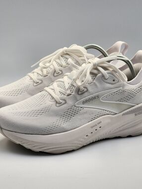Brooks Womens Glycerin GTS 22 White Running Shoes Sneakers Size 10D Wide